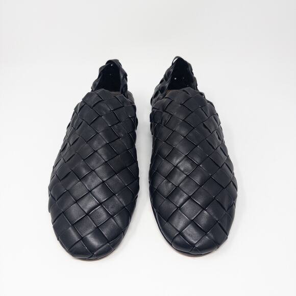 Bottega Veneta Men’s Intrecciato Weave Leather Slippers Loafers Size 43 Black - Picture 2 of 7